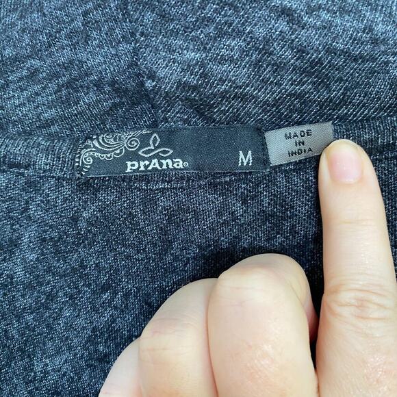 Prana Womens Sweater Size Medium Ginger Cowl Neck Long Sleeve Charcoal Gray - Picture 3 of 9